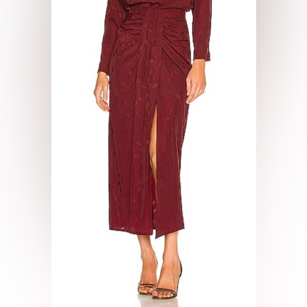 Sabina Musayev Aster Skirt in Garnet Burgundy Medium Feminine Whimsigoth Luxe - Picture 5 of 11